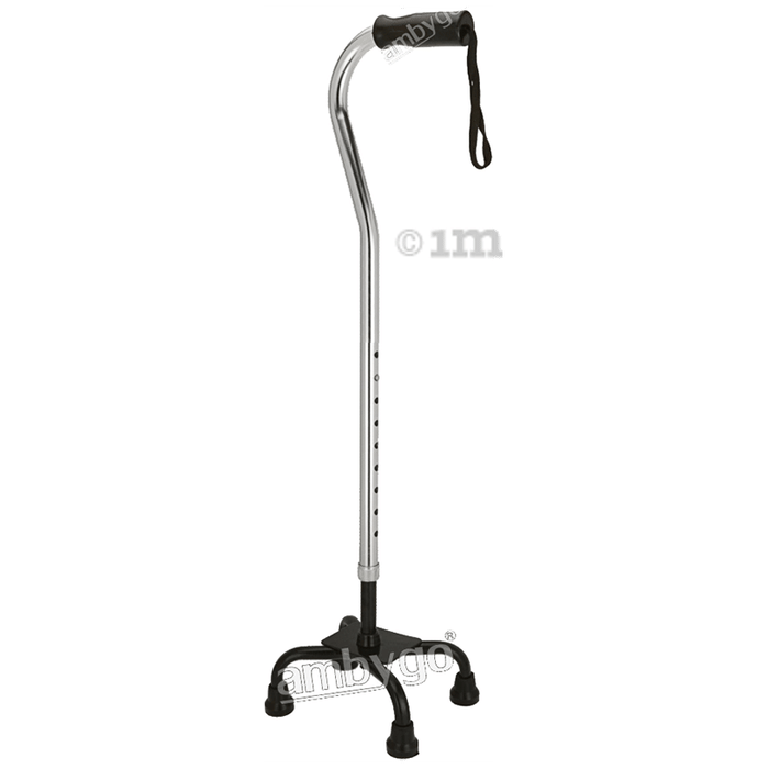 Ambygo AMAC-534 Adjustable Quadripod Walking Stick Silver Anodising