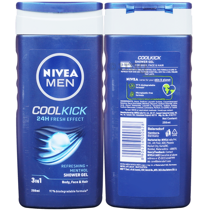Nivea Men Shower Gel for Body, Skin & Hair | Coolkick