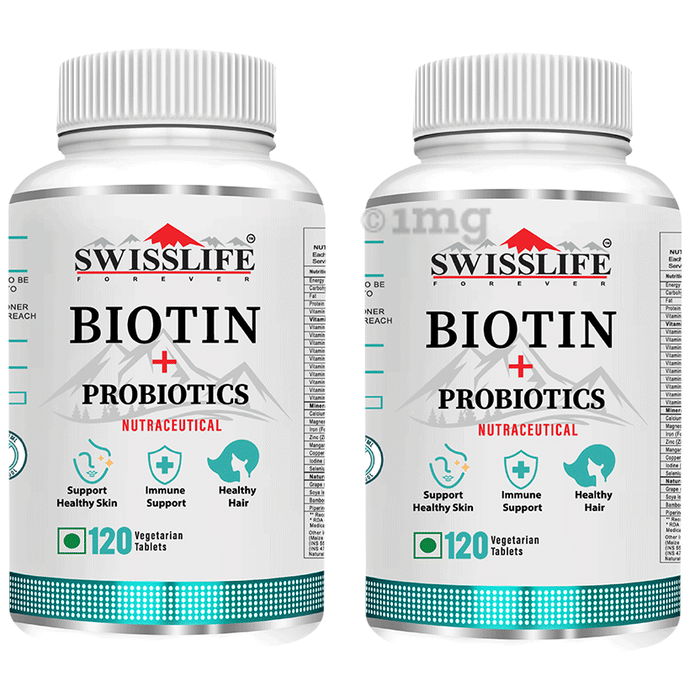 SWISSLIFE FOREVER Biotin + Probiotics Vegetarian Tablet (120 Each)