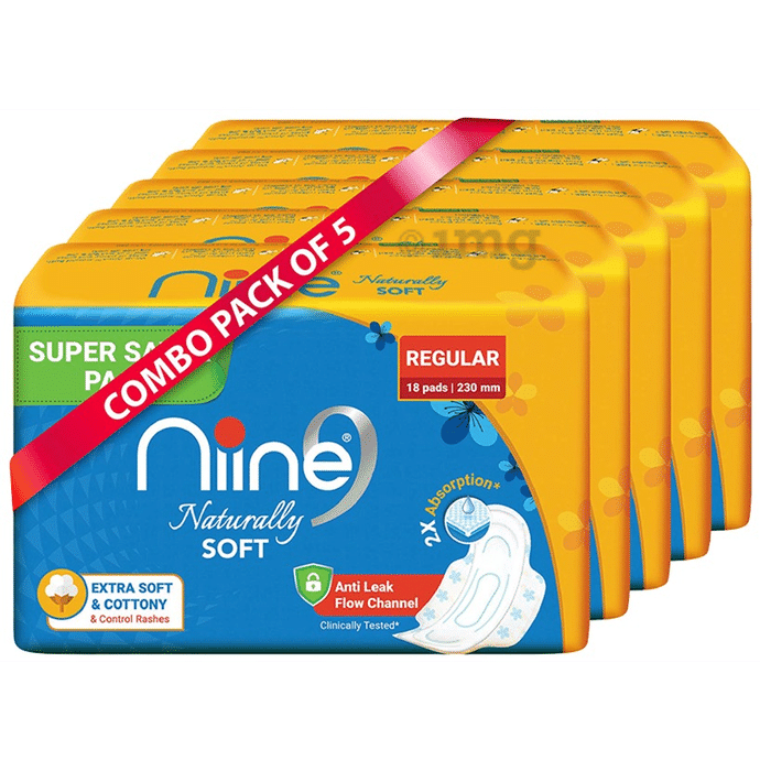 Niine Naturally Soft Pads for Women (18 Each) Regular Super Saver Pack