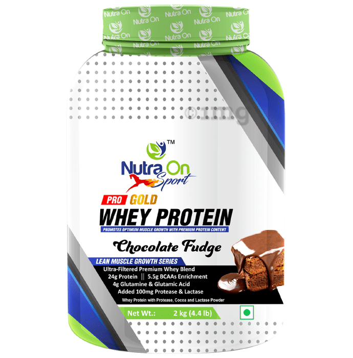 Nutra On Sport Pro Gold Whey Protein Powder Chocolate Fudge