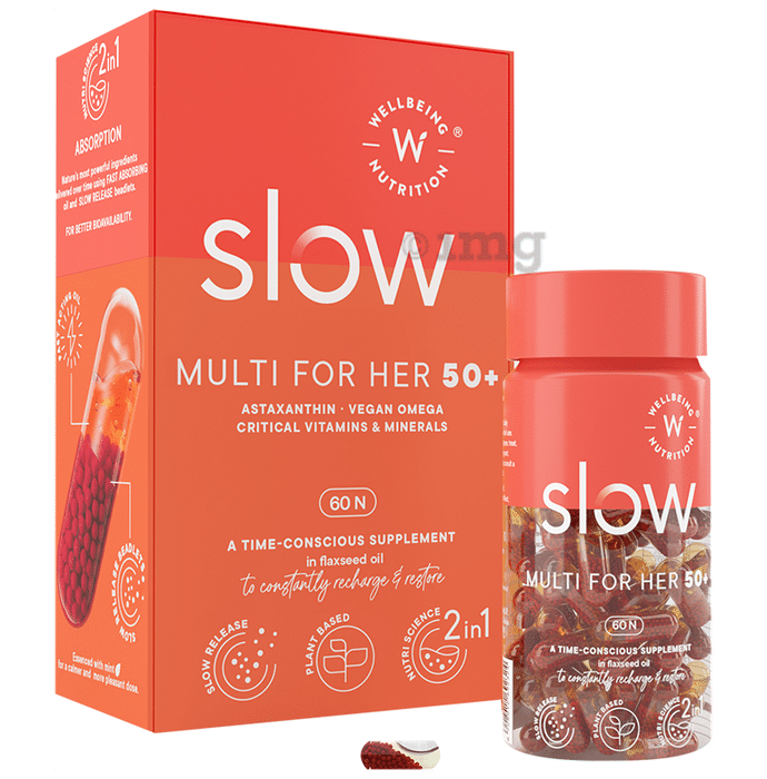Wellbeing Nutrition Slow Multi for Her 50+ | With Astaxanthin for Energy & Performance | Capsule