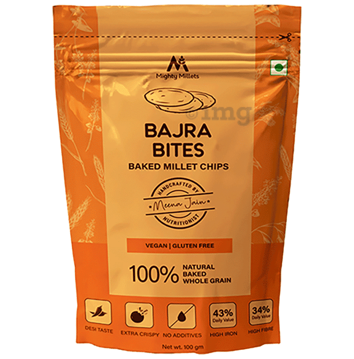 Mighty Millets Bajra Bites Baked Millet Chips (100gm Each)