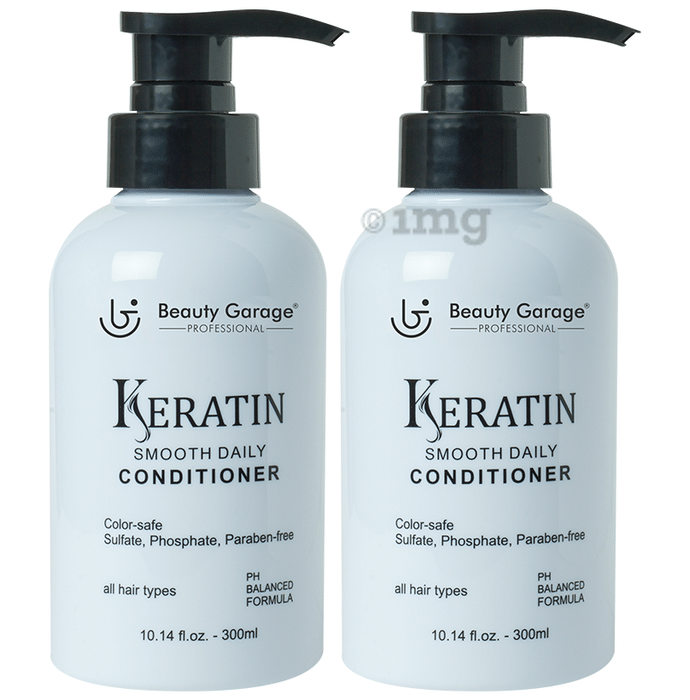 Beauty Garage Keratin Smooth Daily Shampoo (300ml) & Keratin Smooth Daily Conditioner (300ml)