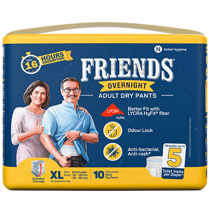 Friends Overnight Adult Unisex Diaper Pants (10 Each) XL