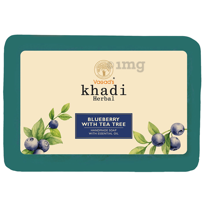 Vagad's Khadi Herbal Handmade Soap Blueberry With Tea Tree