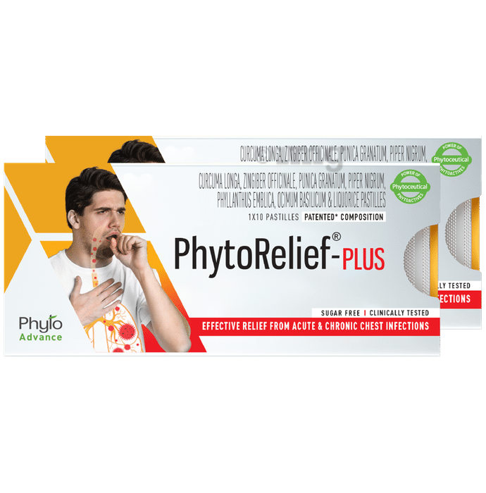 PhytoRelief-PLUS Pastilles | Helpful in Acute & Chronic Chest Infections (10 Each)
