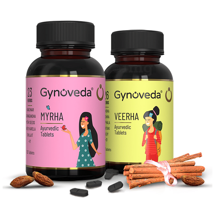 Gynoveda Combo Pack of Myrha & Veerha Ayurvedic Tablet (120 Each)