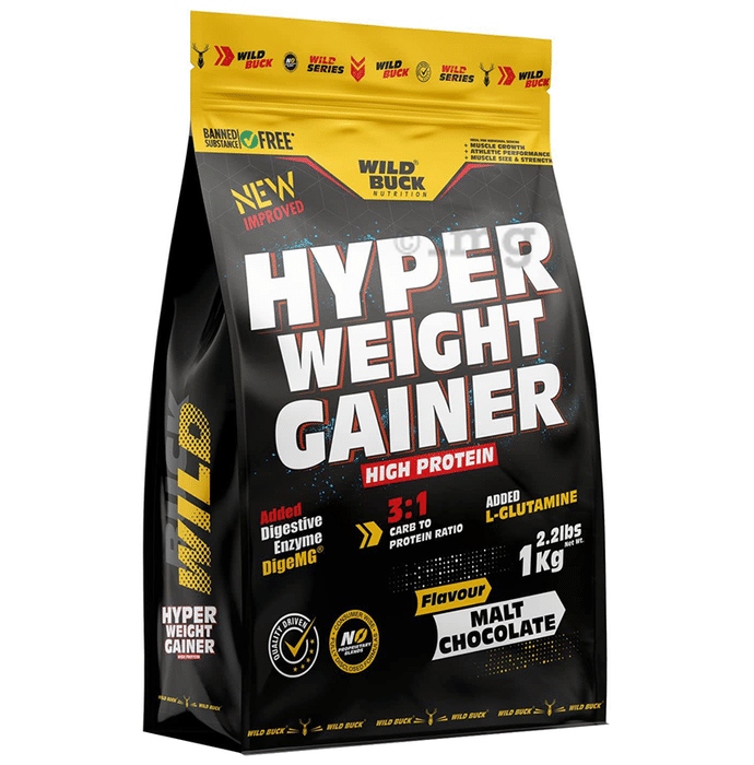 Wild Buck Hyper Weight Gainer Powder Malt Chocolate