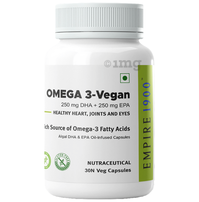 EMPIRE 1900 Omega-3 Vegan Capsules | Omega-3 for Vegetarians |Vegan Omega-3 Supplement |