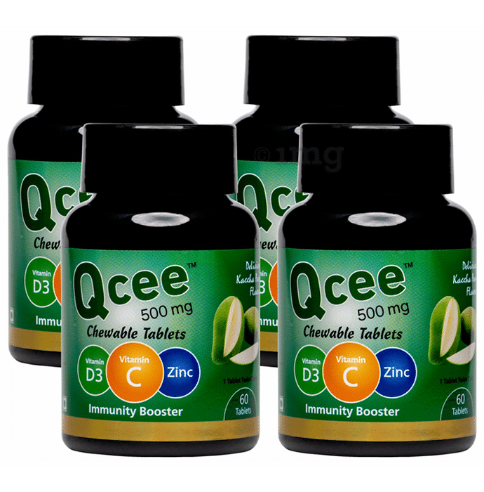 Qcee 500mg Chewable Tablet Delicious Kaccha Aam Flavour (60 Each)