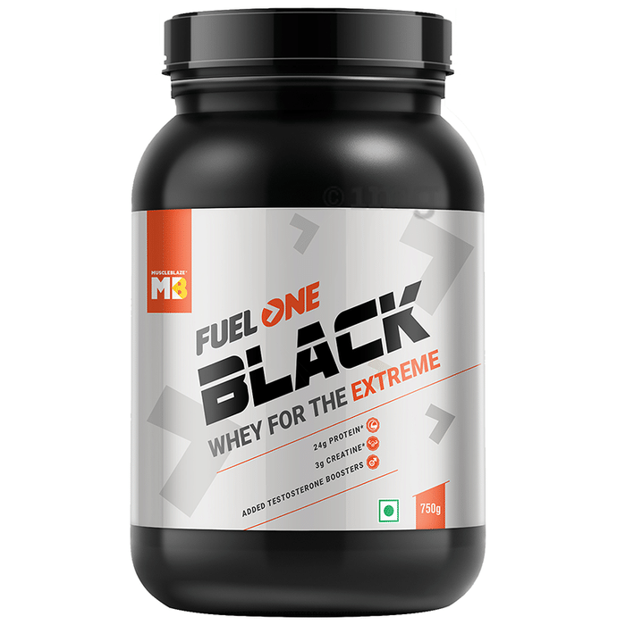 MuscleBlaze Fuel One Black Whey Protein | With Creatine & Added Testosterone Boosters | Flavour Chocolate
