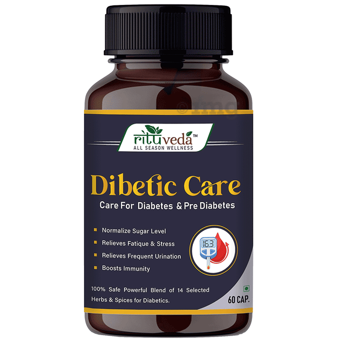 Rituveda Dibetic Care Capsule Buy bottle of 60.0 capsules at best price in India 1mg