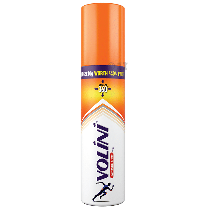 Volini Spray for Sprain, Muscle and Joint Pain with Volini Pain Relief Gel 10g Free