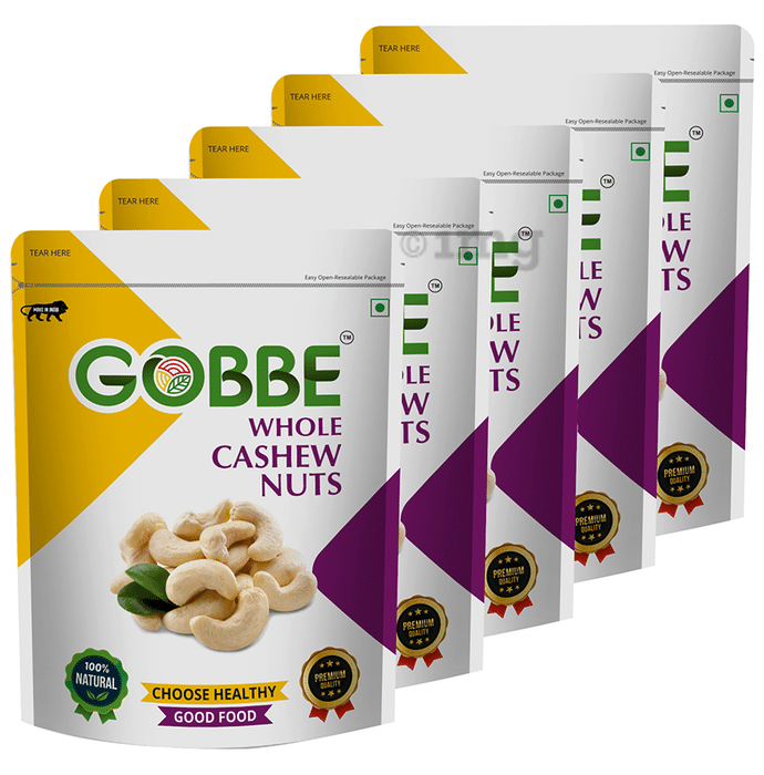Gobbe Whole Cashew Nuts (200gm Each)