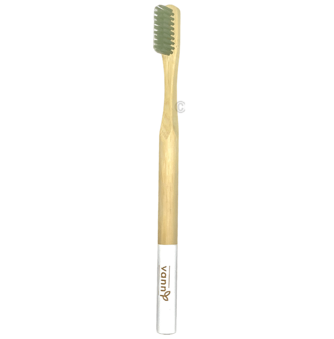 Ecovann Bamboo Round Handle  Toothbrush White