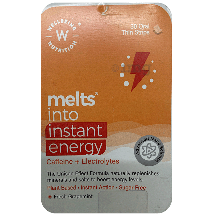 Wellbeing Nutrition Melts Instant Energy Disintegrating Strip Fresh Grapemint