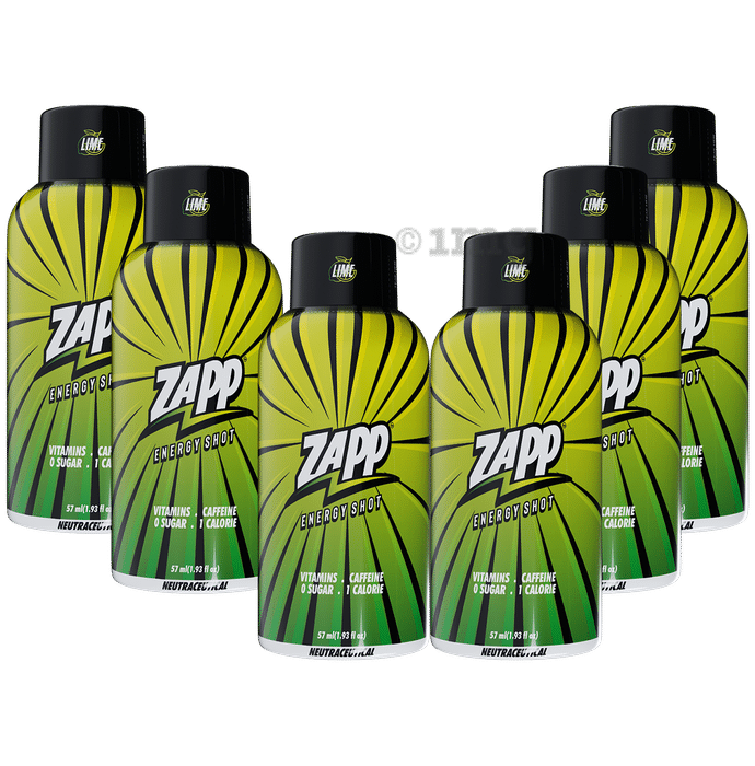 Zapp Energy Shot (57ml Each) Lime No Added Sugar
