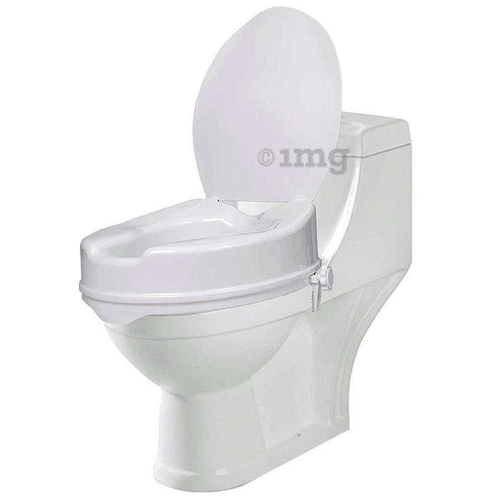 Entros 7060 Medical Portable Raised Toilet Seat for Standard Toilets with Lid Cover 4inch