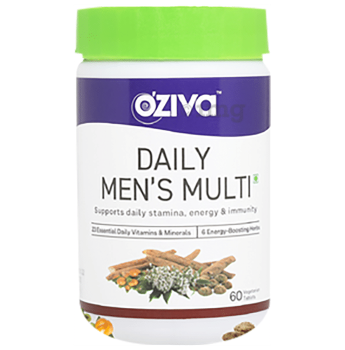 Oziva Daily Men's Multivitamin | Veg Tablet for Stamina, Energy & Immunity