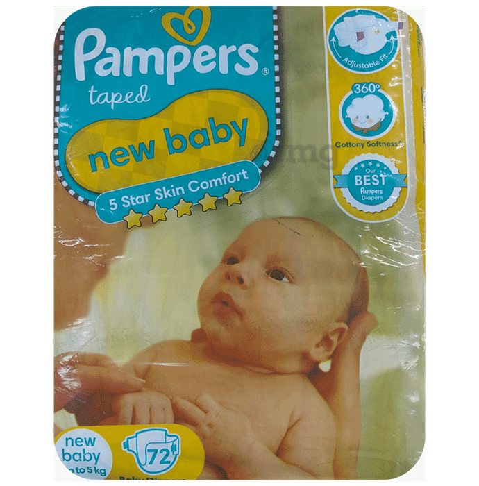 Buy Pampers New Born Baby Diapers 72 count (Up to 5 kg) Online at Best  Prices in India - JioMart.