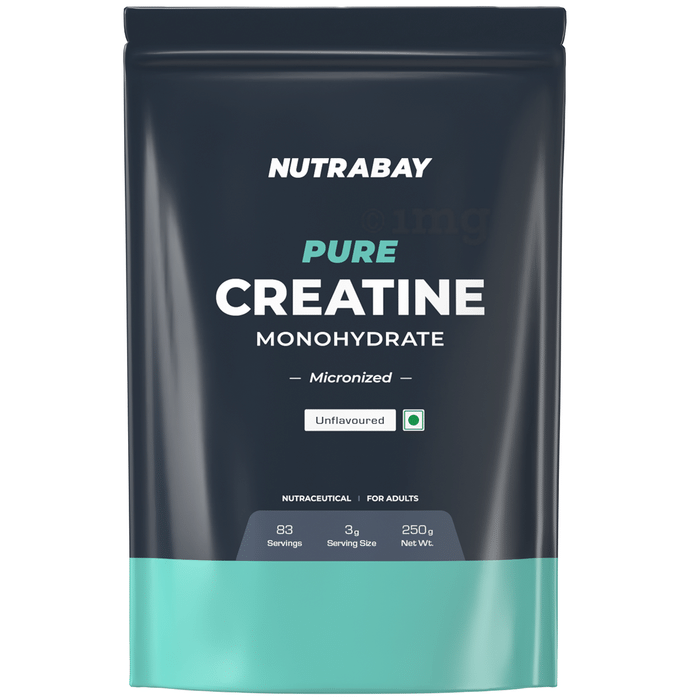Nutrabay Creatine Monohydrate Amino Acid | Powder for Strength & Absorption | No Added Sugar | Unflavoured