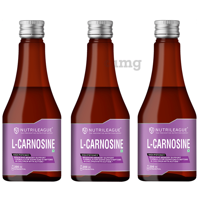 Nutrileague L-Carnosine 100mg Syrup for Brain & Memory Support (200ml Each)