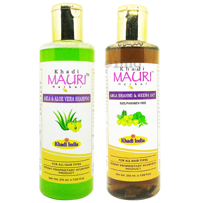 Khadi Mauri Herbal Combo Pack of Amla Aloe Vera & Amla Bhringraj(210ml Each)