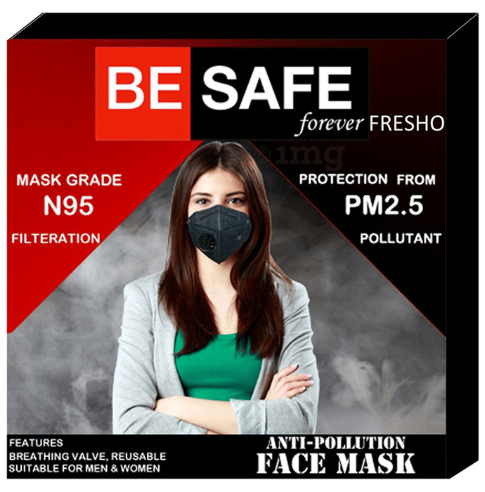 BESAFE Forever Fresho N95 PM2.5 Anti Pollution Mask Black