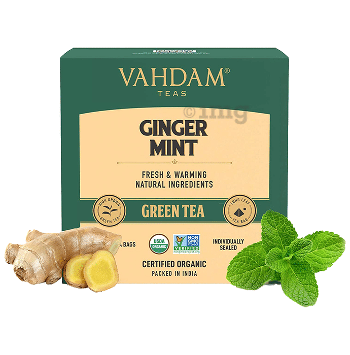 Vahdam India Green Tea (2gm Each) Ginger Mint