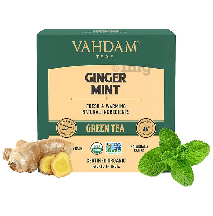 Vahdam India Green Tea (2gm Each) Ginger Mint