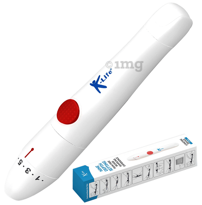 K-Life Adjustable Painless Glucometer Blood Lancet Pen Device