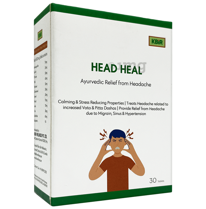 Kbir Head Heal Vegetarian Tablet | Instantly Reduces Migraines And Headache