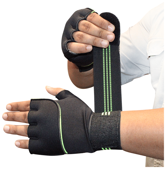 MuscleXP Sports Gloves Black & Green