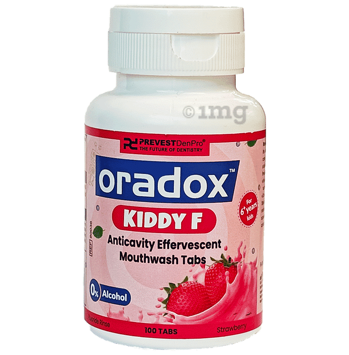 Oradox Kiddy F Anticativity Mouthwash Effervescent Tablet Strawberry