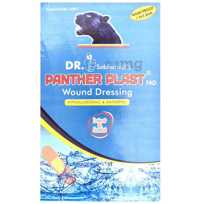 Dr. Sabharwal's Panther Plast FAD Wound Dressing Wash Proof Bandage 1.9cm x 7.2cm