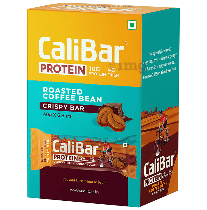 CaliBar Protein Crispy Bar (40gm Each) Roasted Coffee Bean