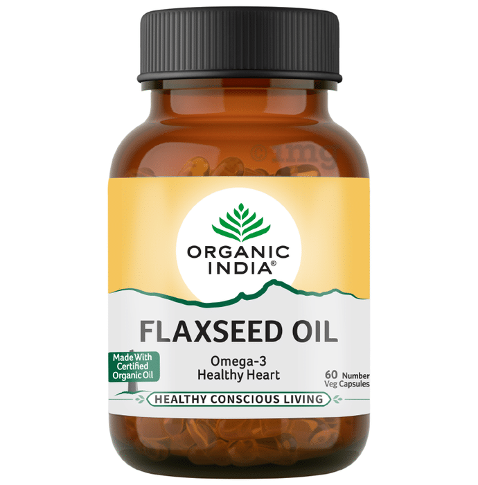 Organic India Flaxseed Oil Veg Capsule | Supports Heart Health