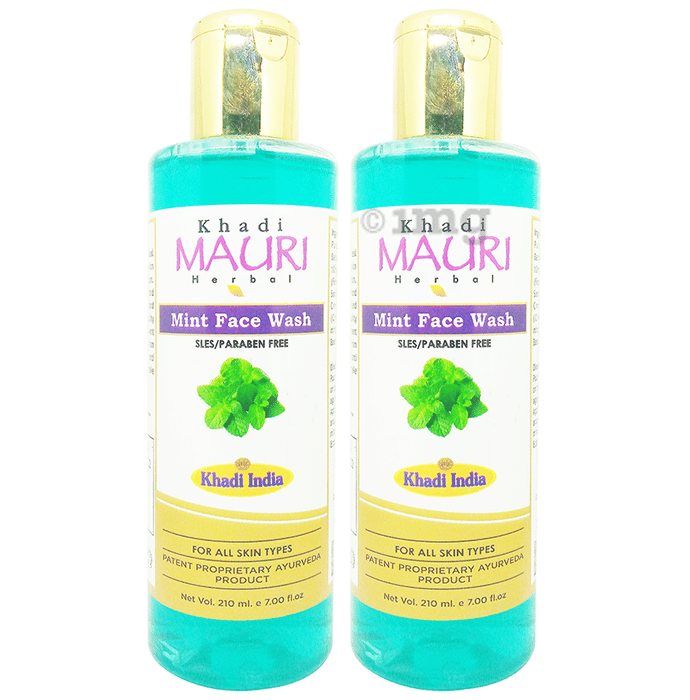 Khadi Mauri Herbal Mint Face Wash (210ml Each) Paraben Free Buy combo