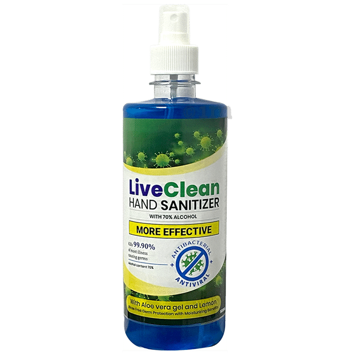 LiveClean Hand Sanitizer with Aloe Vera Gel and Lemon