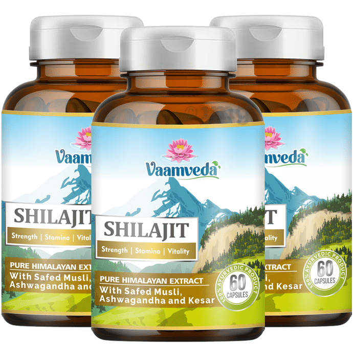Vaamveda Pure Himalayan Extract Shilajit Capsule (60 Each)