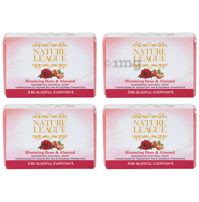 Nature League Blooming Rose & Almond Handmade Natural Soap (100gm Each)
