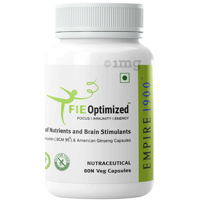 EMPIRE 1900 FIE Optimized|Focus, Immunity & Energy|BCM-95|Natural Energy Booster| Vegetarian Capsule