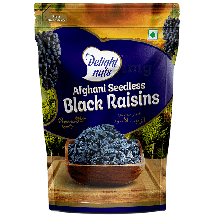 Delight Nuts Afghani Seedless Black Raisins | Premium Quality (200gm Each)