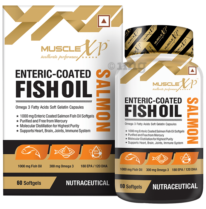 MuscleXP Enteric-Coated Salmon Fish Oil Softgels