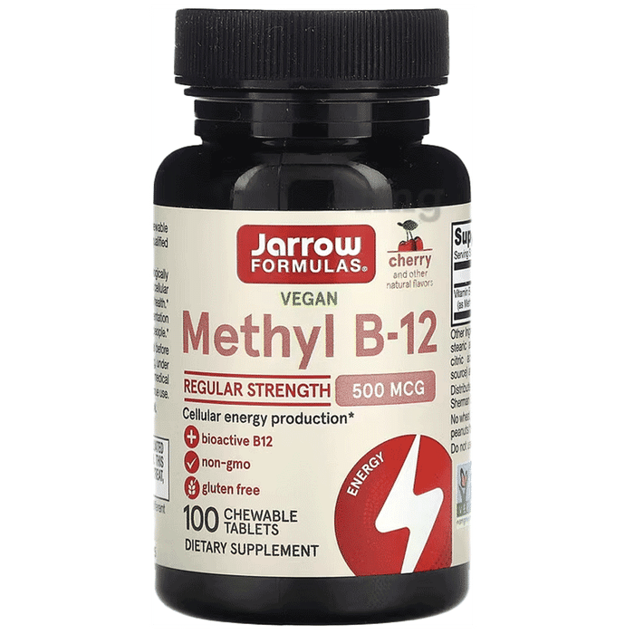 Jarrow Formulas Methyl B-12 500 Mcg | Flavour Chewable Tablet Cherry