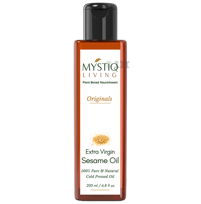 Mystiq Living Extra Virgin Sesame for Hair, Face and Skin | Cold Pressed, 100% Pure and Natural