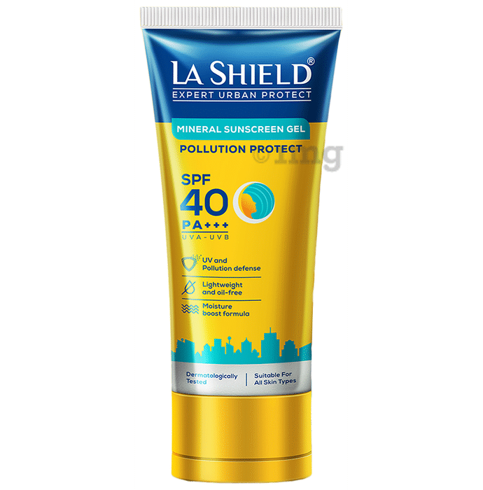La Shield Expert Urban Protect Mineral Sunscreen Gel | UVA/UVB Protection | Paraben-Free | SPF 40