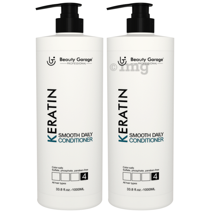 Beauty Garage Combo Pack of Keratin Smooth Daily Shampoo & Garage Keratin Smooth Daily Conditioner (1000ml Each)