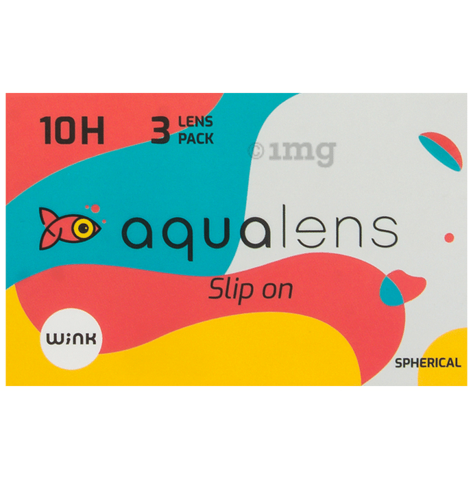 Aqualens 10H Monthly Disposable Contact Lens with UV Protection Optical Power -4 Transparent Spherical